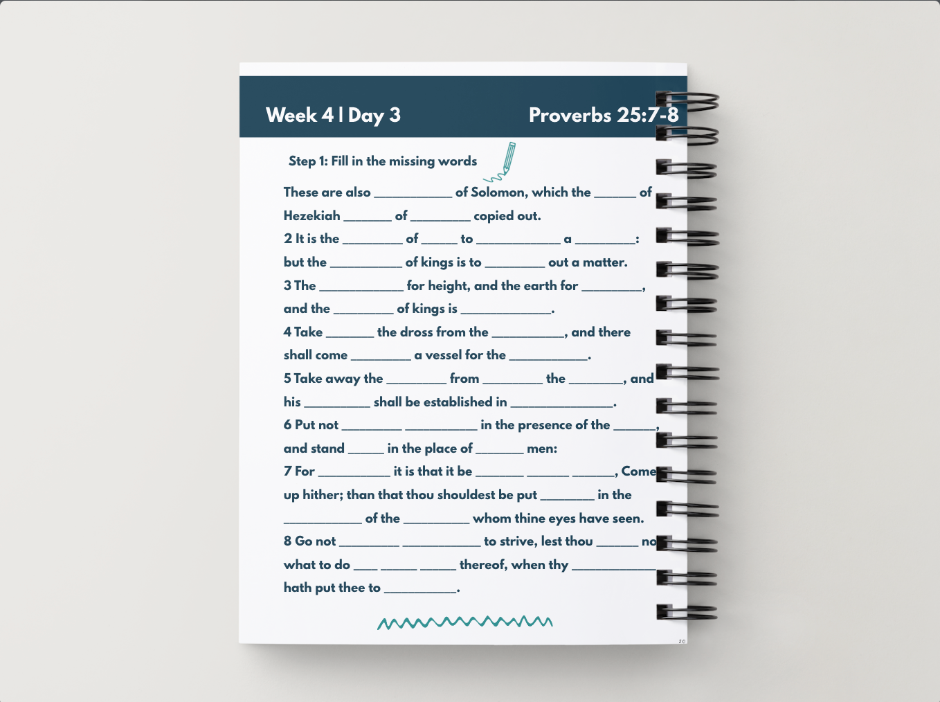 Proverbs 25 | Scripture Memorization Workbook
