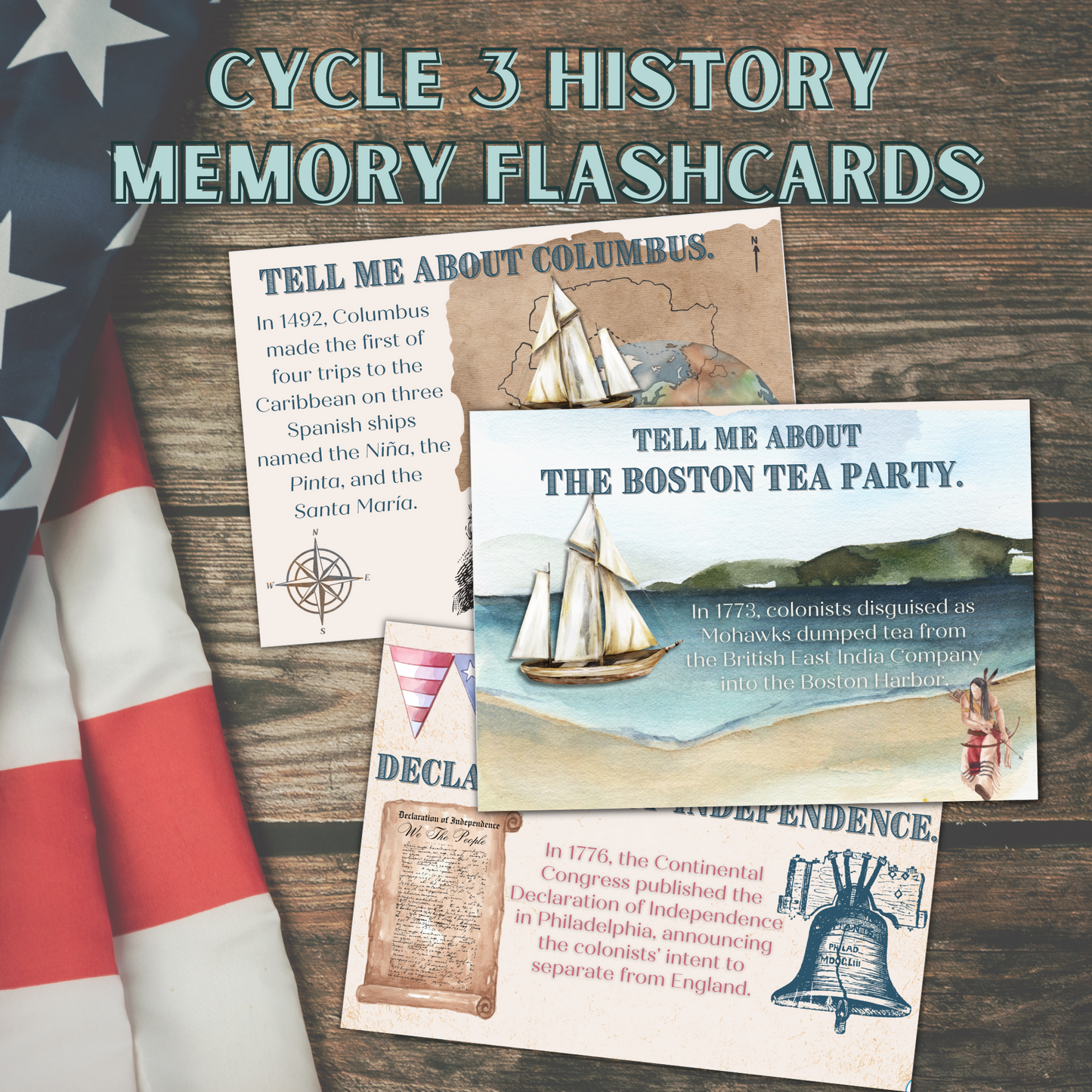 Cycle 3 | Science + History Flashcard Bundle