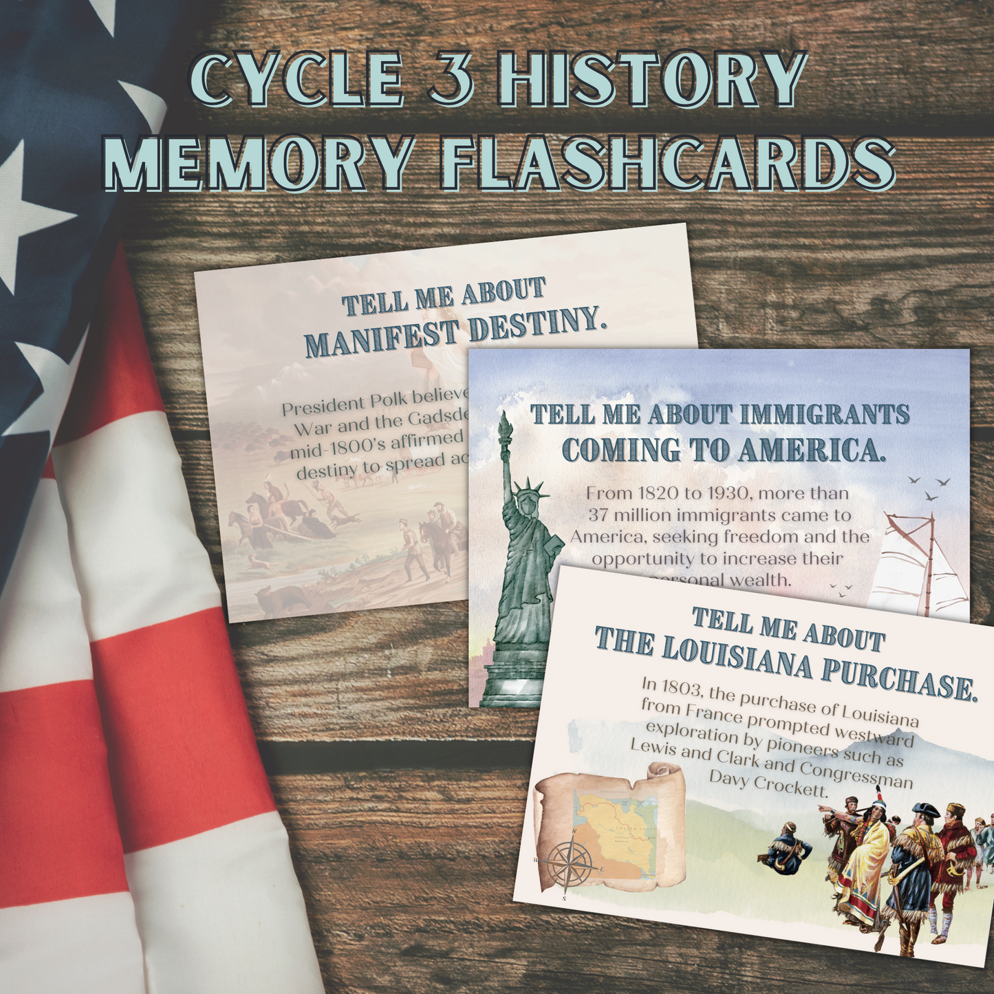 Cycle 3 | Science + History Flashcard Bundle