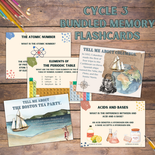 Cycle 3 | Science + History Flashcard Bundle