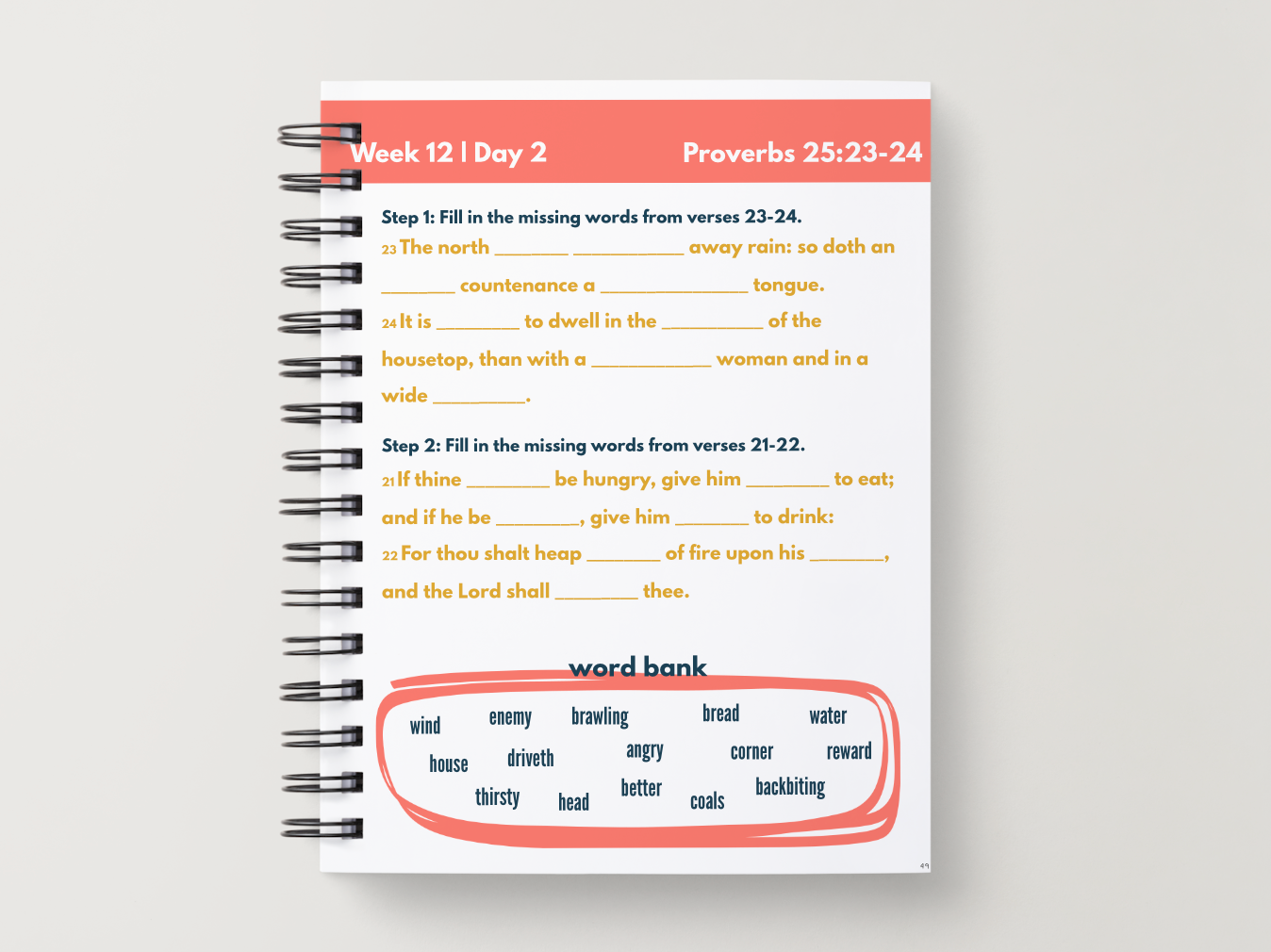 Proverbs 25 | Scripture Memorization Workbook