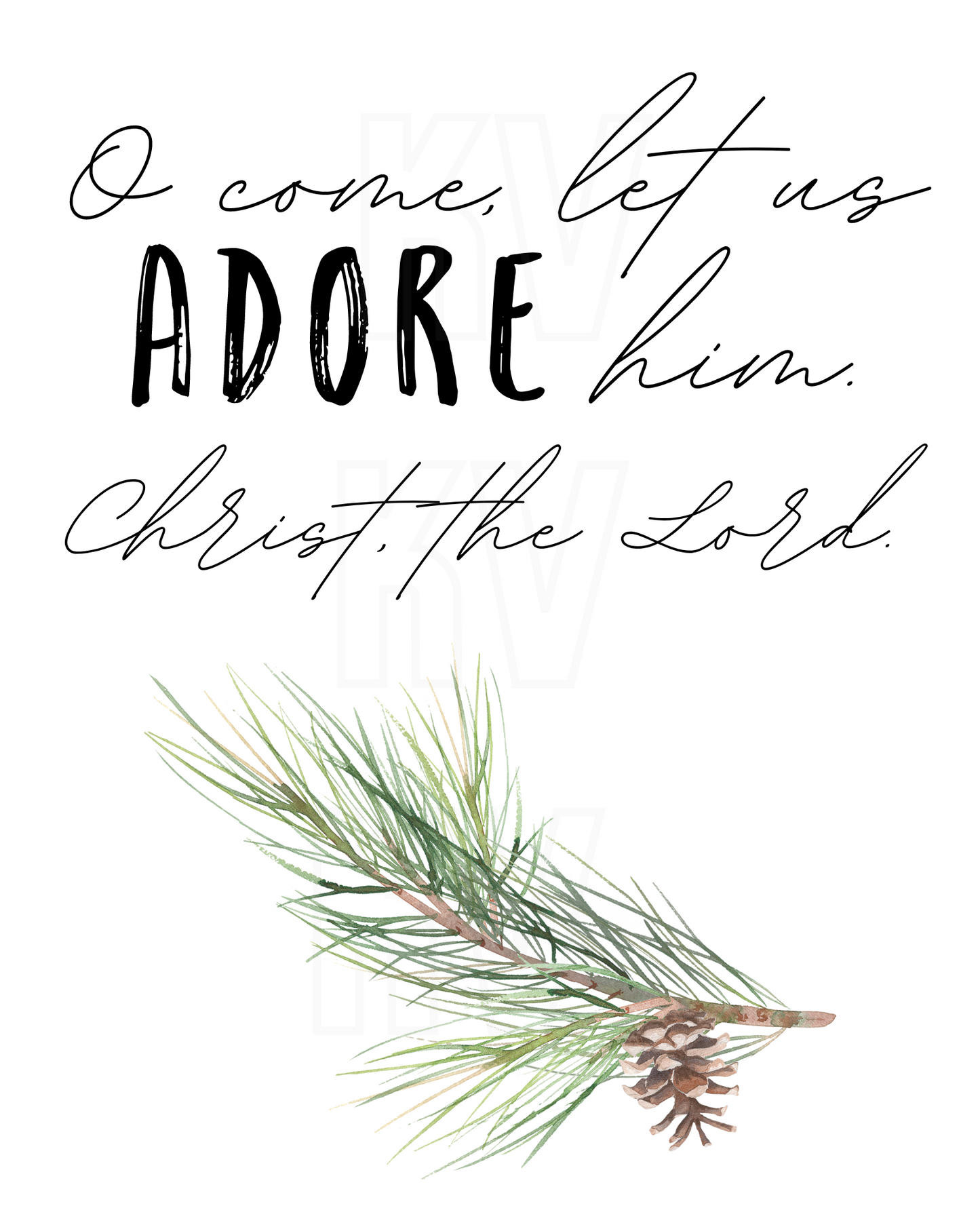 Oh Come, Let Us Adore Him w/ Color | Christmas Printable