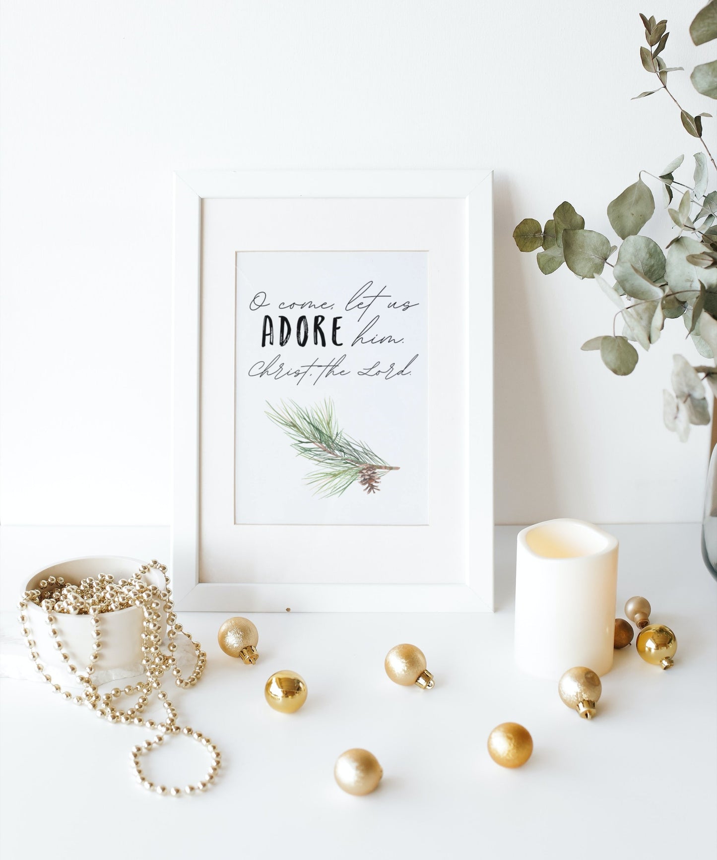 Oh Come, Let Us Adore Him w/ Color | Christmas Printable